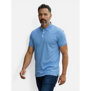 NIKE GOLF Dri-Fit Tour Performance Polo Men’s LARGE Athletic Shirt Bright Blue